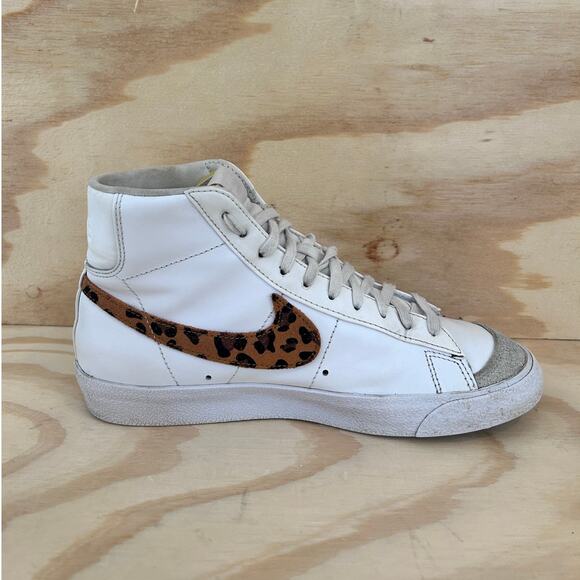 Nike - Blazer 77 Mid Leopard - Trainers Shoes - White - Women's - 8 - DA8736-101 - Picture 5 of 9